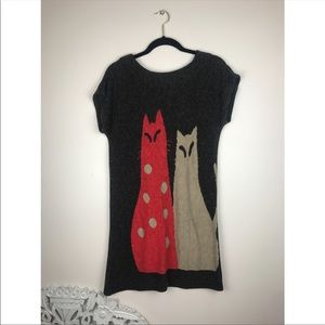 Vintage Tops - Vintage cat print mini dress tunic t-shirt Vintage Tops - Vintage cat print mini dress tunic t-shirt